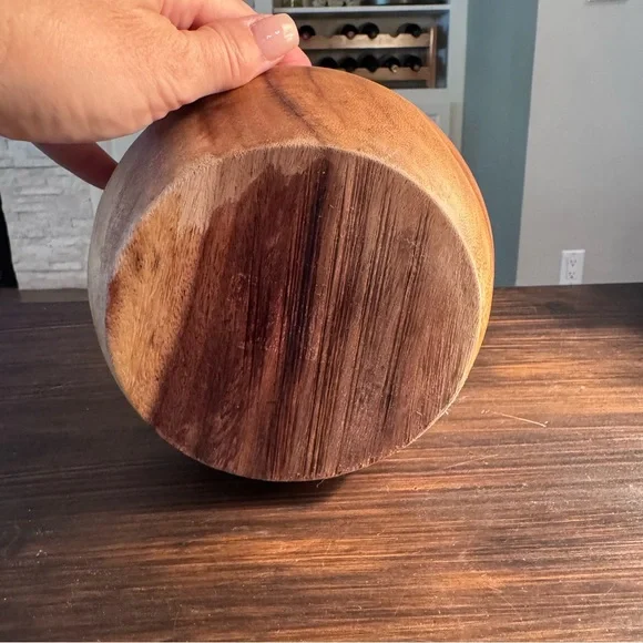 Thick Solid Wooden Bowl/Planter - Picture 6 of 10